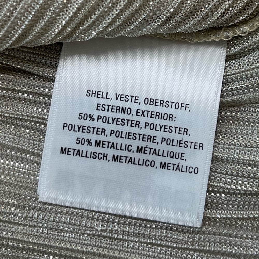 Vanessa+Virginia Blouse Puff Sleeve V Neck Champagne Metallic Womens Size XSmall - Picture 13 of 15